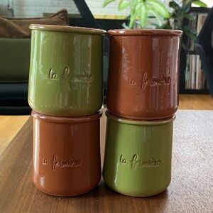 Limited edition La Fermiere terracotta yogurt pots